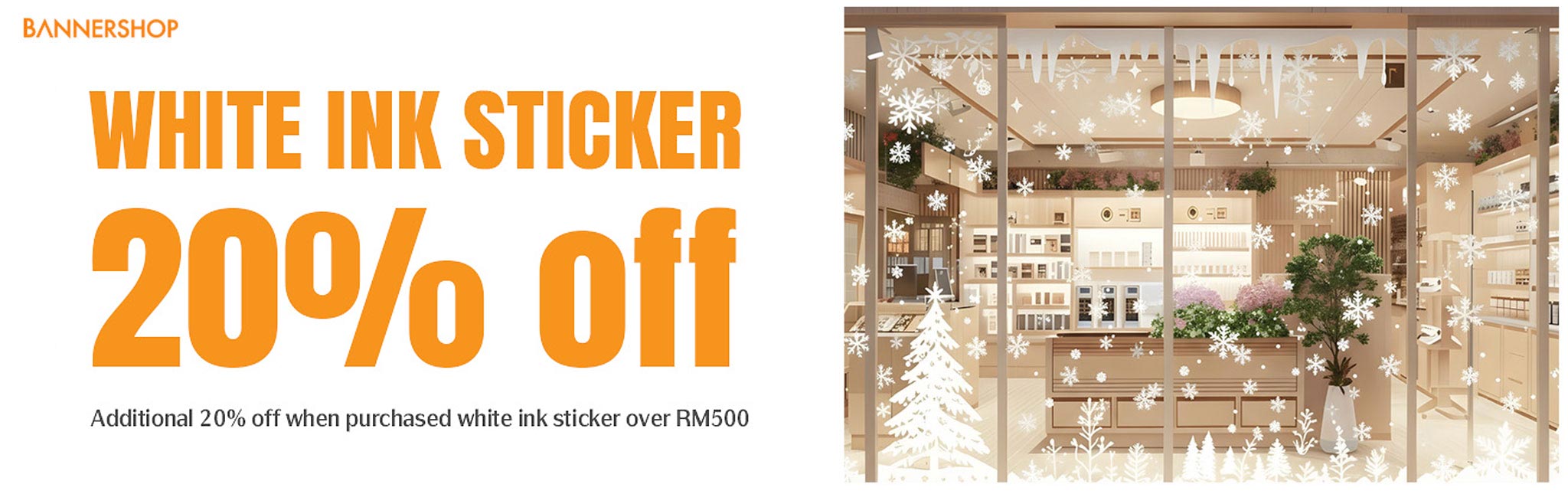 White Ink Sticker 20% Discount Promotion