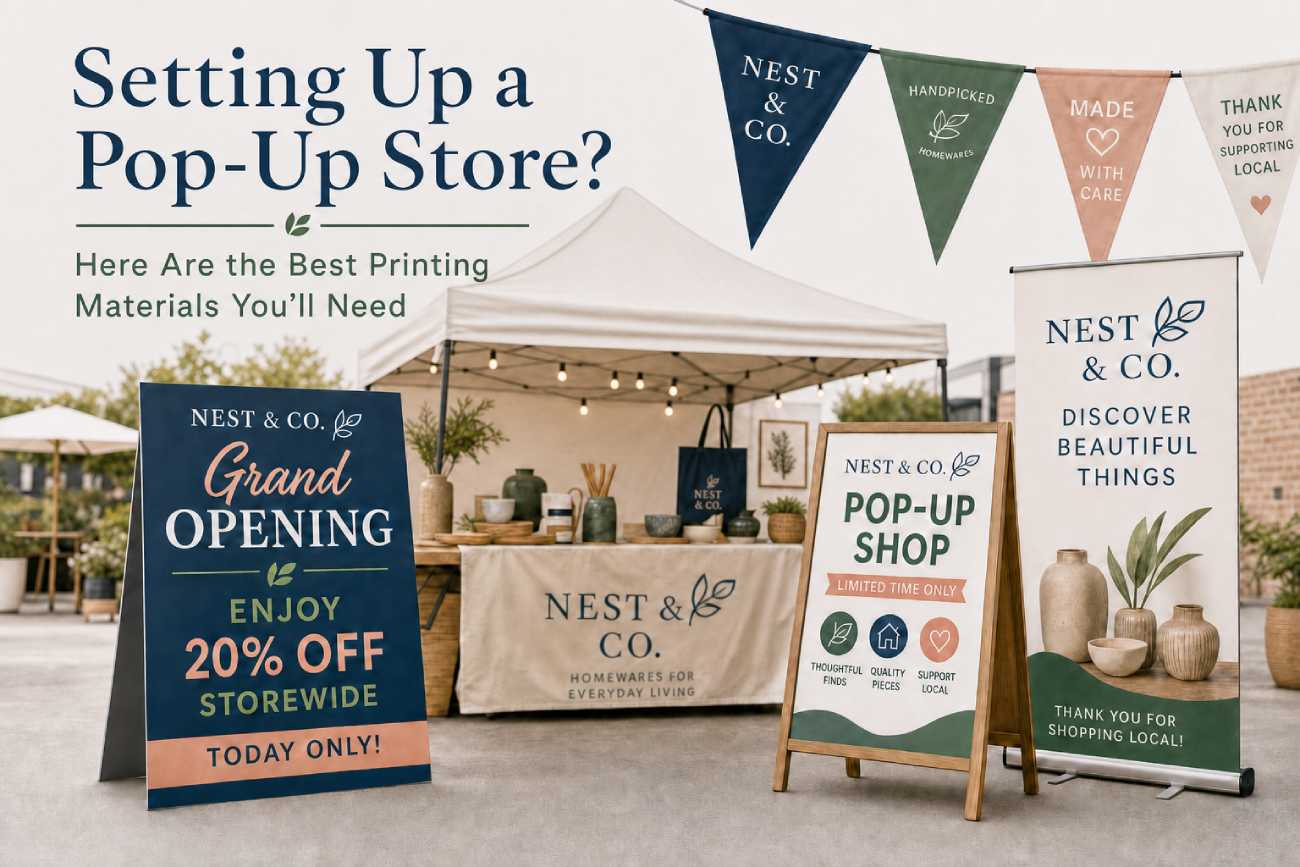 Pop-up store material-Poster printing Malaysia-Bunting Printing