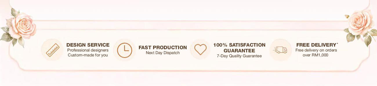 Design Service - Professional designers, Custom-made for you | Fast Production - Next Day Dispatch | 100% Satisfaction Guarantee - 7-Day Quality Guarantee | Free Delivery - Free delivery on orders over HK$1,500